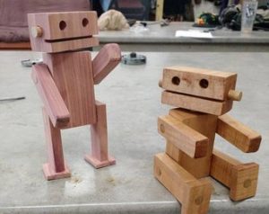 Eco- Friendly Reclaimed Scrap Wood Robot Toys