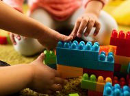 Kids playing with building blocks